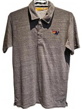 AVIATOR NATION POLO - HEATHER GREY size S